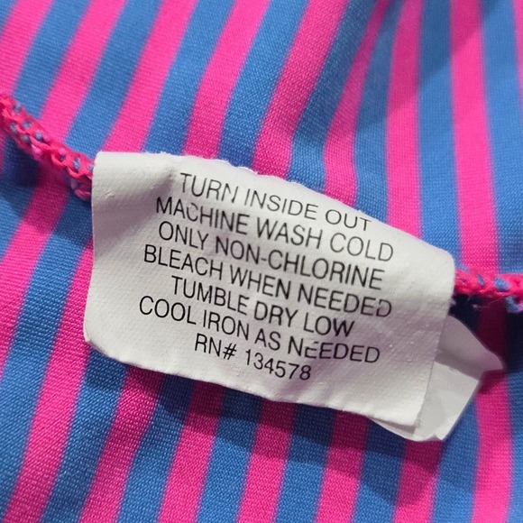 Vineyard Vines Golf Polo Men's Medium Blue Pink Stripe Shirt Short Sleeve Casual - Picture 7 of 7